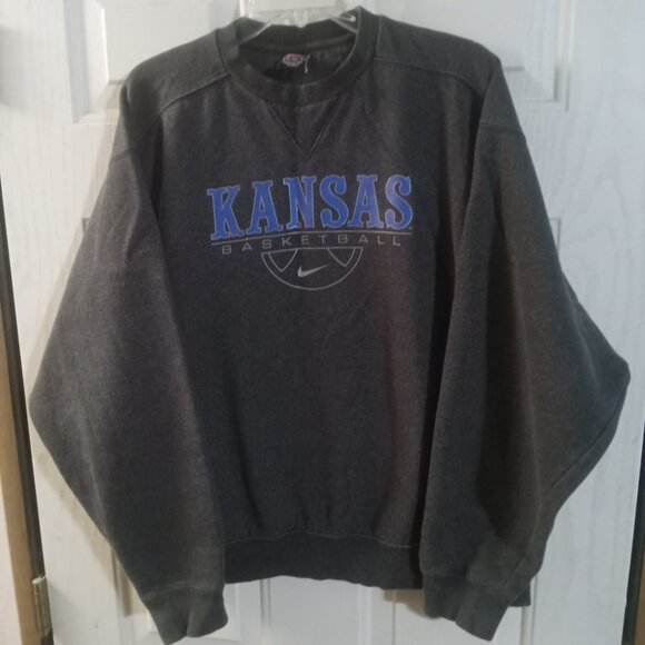 Kansas Basketball VTG Nike Team Apparel Men's LS Sweatshirt Size S - Picture 3 of 9